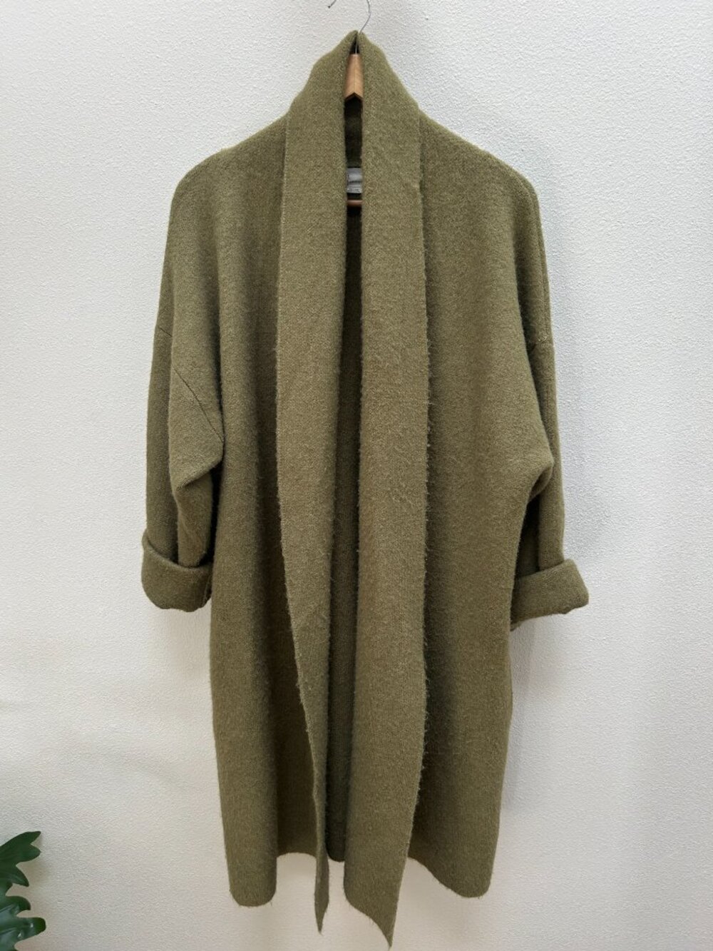 By Anthropologie Mariel Longline Cardigan, Olive Green, One Size